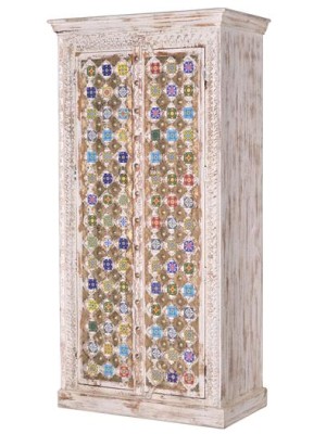 Brass and tiles fitted Indian Almirah