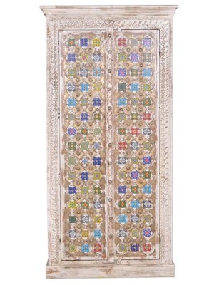 Brass and tiles fitted Indian Almirah