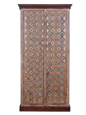 Brass fitted Brown Wooden Almirah