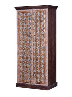Brass fitted Brown Wooden Almirah