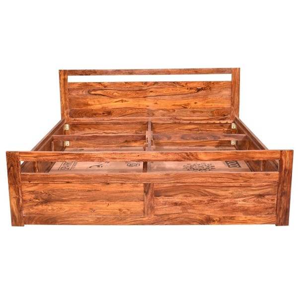 Aesthetic Sheesham wood bed with storage 