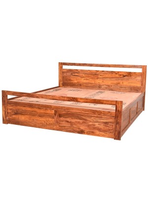 Aesthetic Sheesham wood bed with storage 