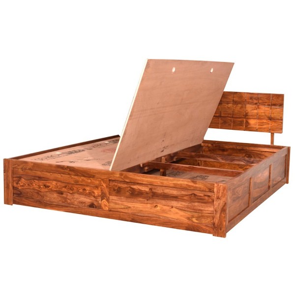 Fascinating sheesham wood storage bed