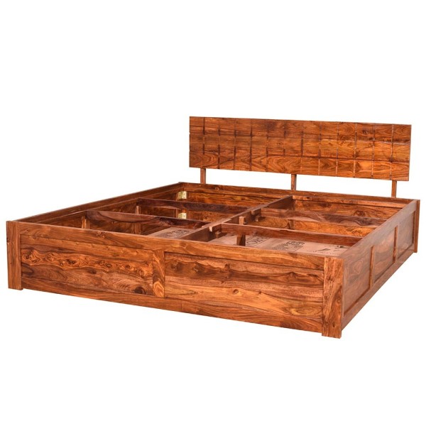 Fascinating sheesham wood storage bed