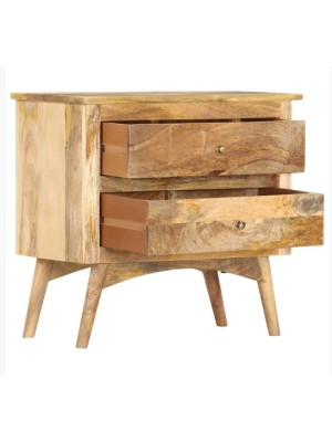 Two drawers mango wooden bedside cabinet 