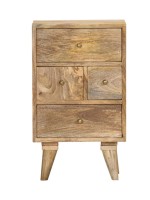 Four drawers small wooden bedside cabinet 