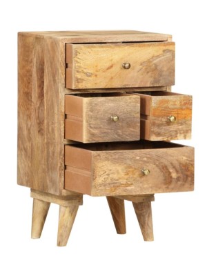 Four drawers small wooden bedside cabinet 