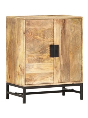 Natural two door mango wooden cabinet