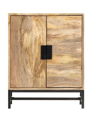Natural two door mango wooden cabinet