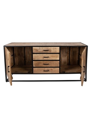 Indian four drawers two door solid wooden iron cabinet 