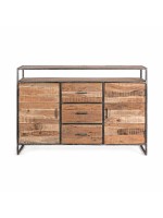 Modern three drawers two door solid wooden iron cabinet 