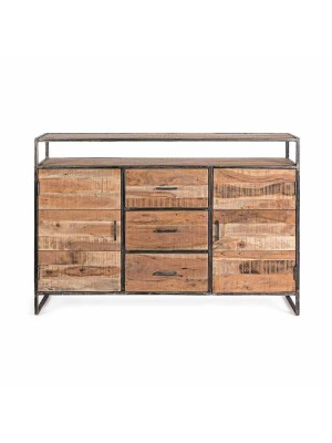 Modern three drawers two door solid wooden iron cabinet 
