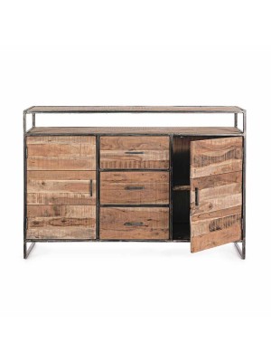 Modern three drawers two door solid wooden iron cabinet 
