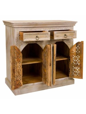 Mughal Style Wooden Carving Sideboard