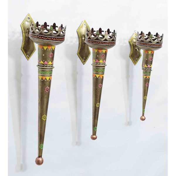 Set of 3 Iron Wall Candle Holder