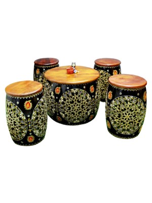 Hand painted traditional Indian Dining table set