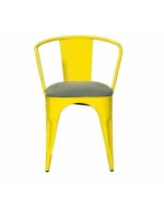 Yellow modern iron chair 