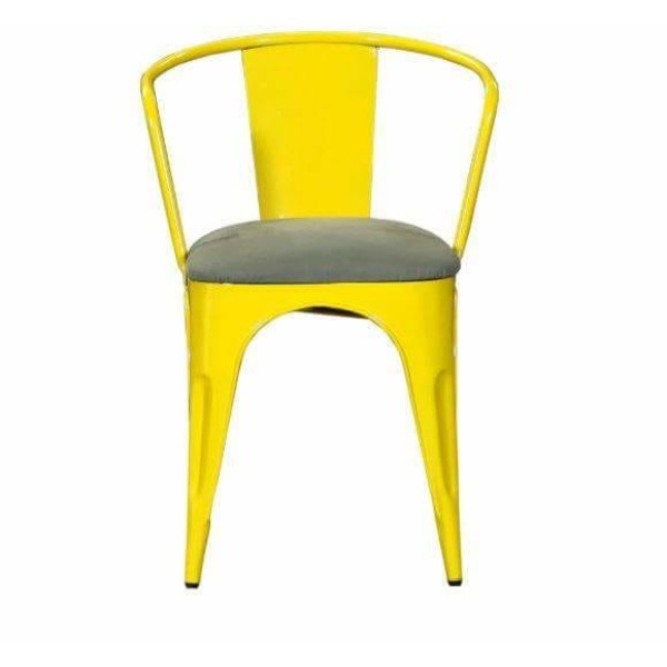 Yellow modern iron chair 