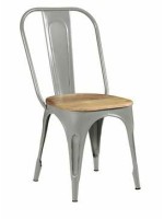 Grey finish iron cafe chair 