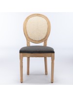 French natural cane fitted wooden chair
