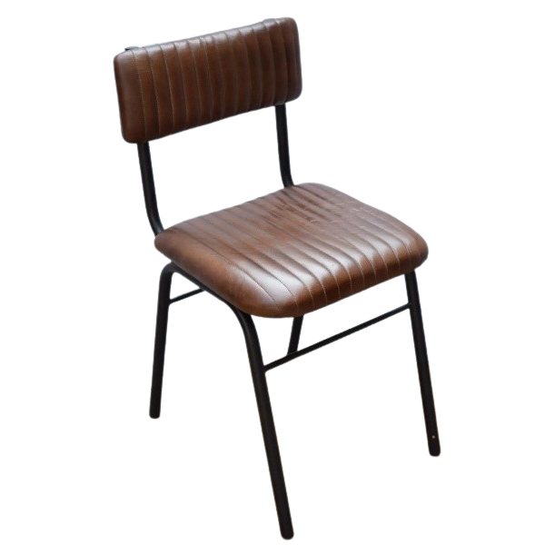 Restaurant dining chair with leather cushion