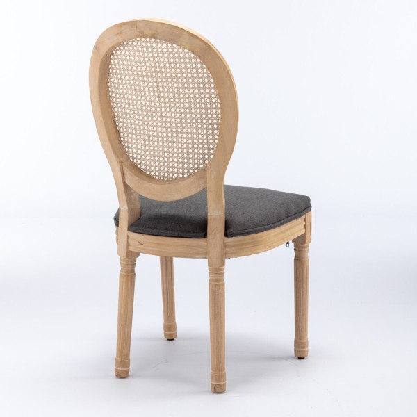 French natural cane fitted wooden chair