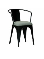 Black cafe chair with cushion  