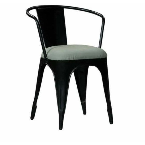 Black cafe chair with cushion  