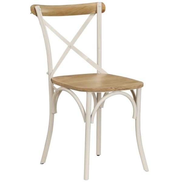 Decorous metal wooden chair   