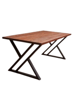 Cross leg restaurant dining table with wooden top 