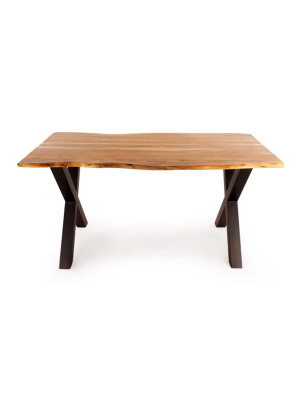Restaurant table with wooden top 