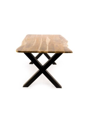 Restaurant table with wooden top 