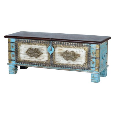 Brass fitted blue Wooden Trunk