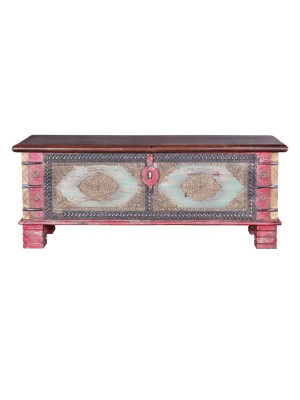 Brass fitted Red Wooden Trunk