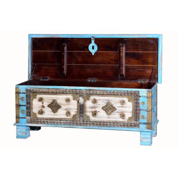 White and blue Wooden Trunk