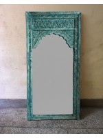 Antique Hand Carved Solid Wood Arch Mirror