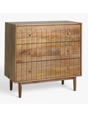 Three drawers wooden chest of drawer  