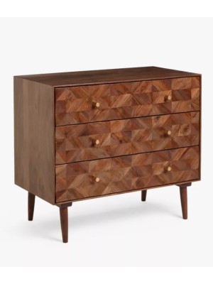 Solid wood three drawer chest 