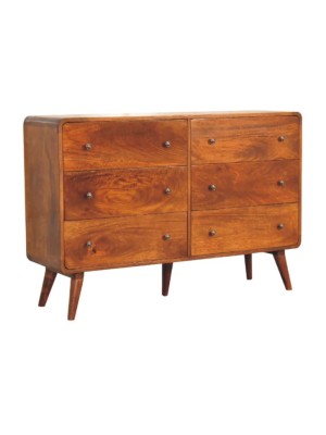 Six drawers solid wooden chest 