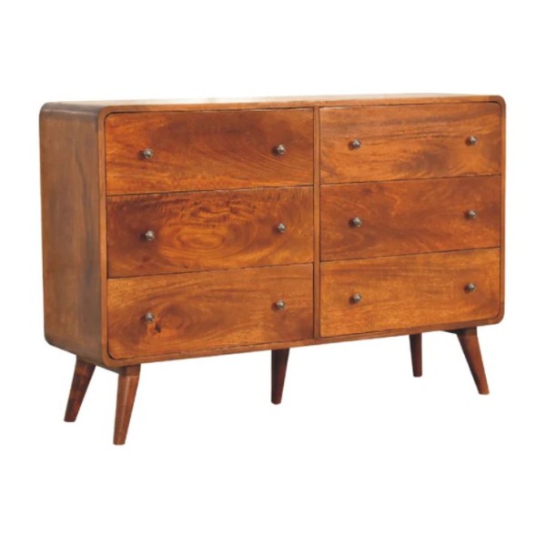 Six drawers solid wooden chest 