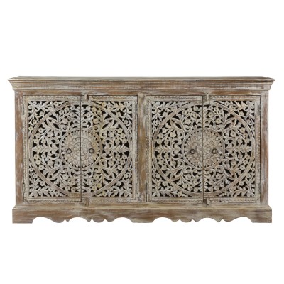 Indian four doors Carving Sideboard