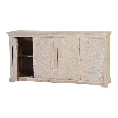 Four doors lime finish Carving Sideboard