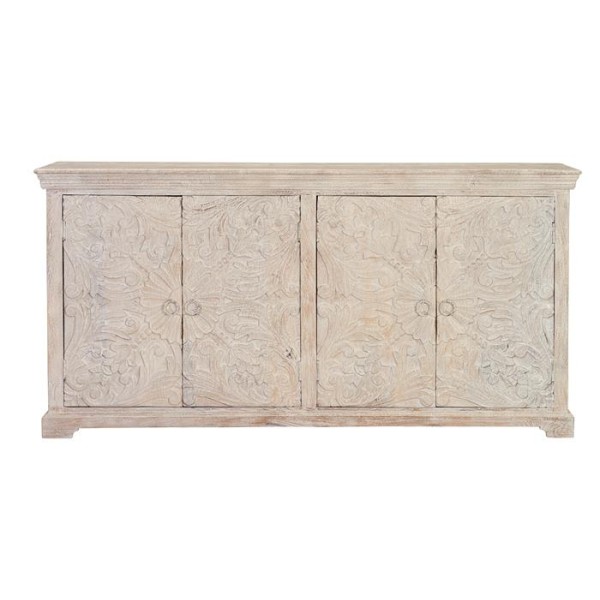 Four doors lime finish Carving Sideboard