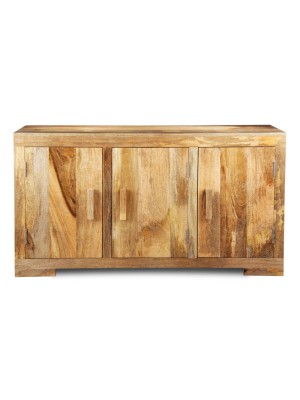 Natural Mango Wood Three Door Sideboard