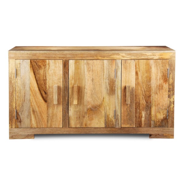 Natural Mango Wood Three Door Sideboard