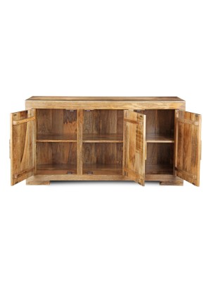 Natural Mango Wood Three Door Sideboard
