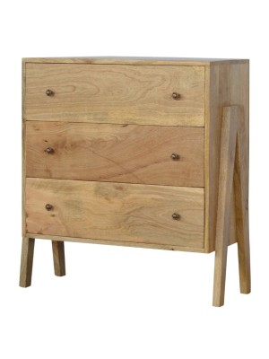Natural Mango Wood Three Drawer Sideboard