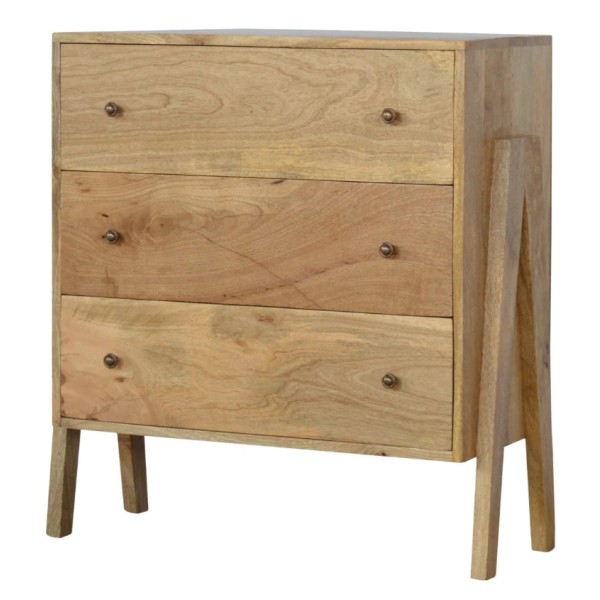 Natural Mango Wood Three Drawer Sideboard