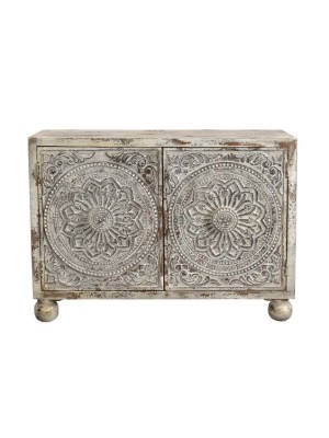 Two Door Carving wooden Cabinet